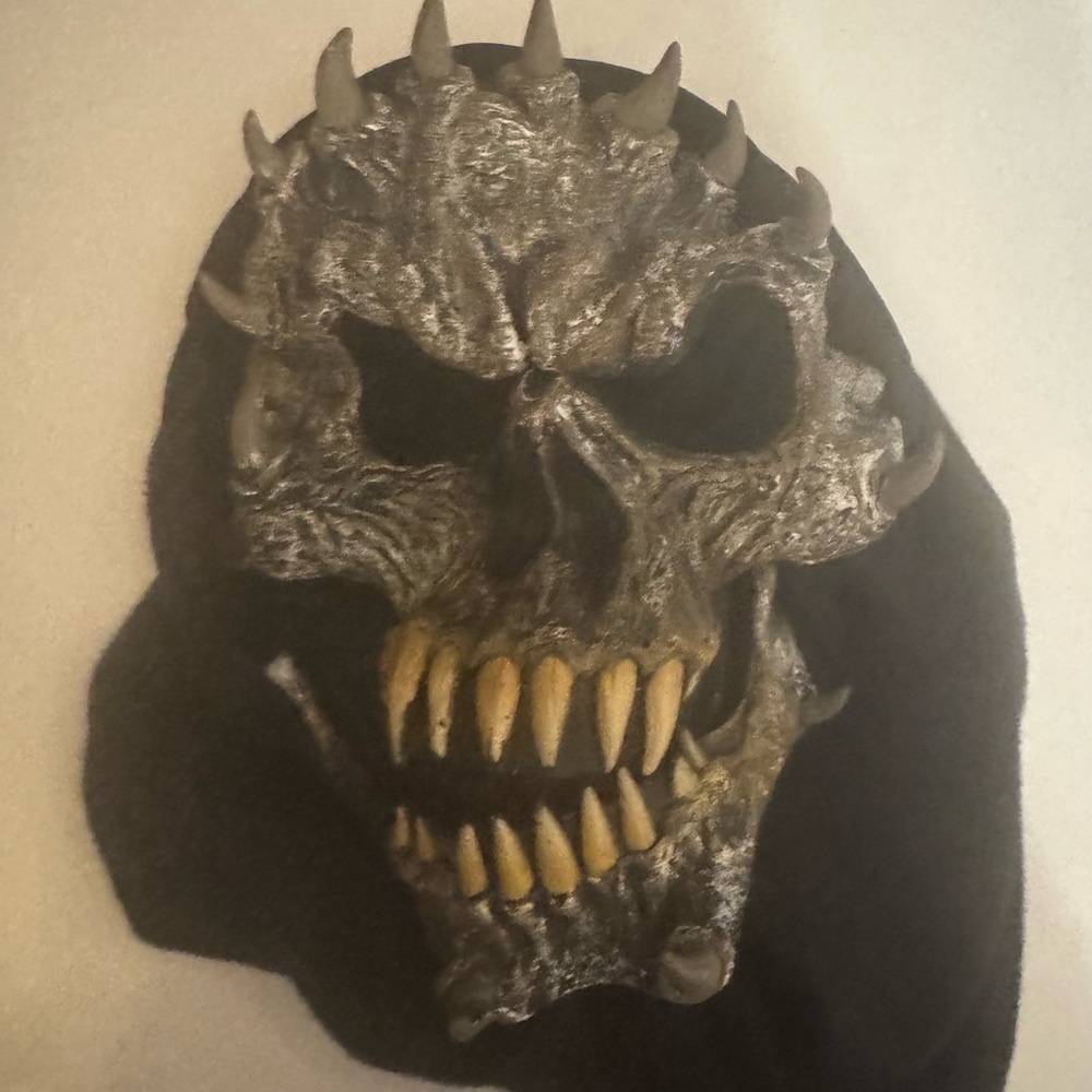 Halloween Gothic Skull Face Mask in Black and Gray